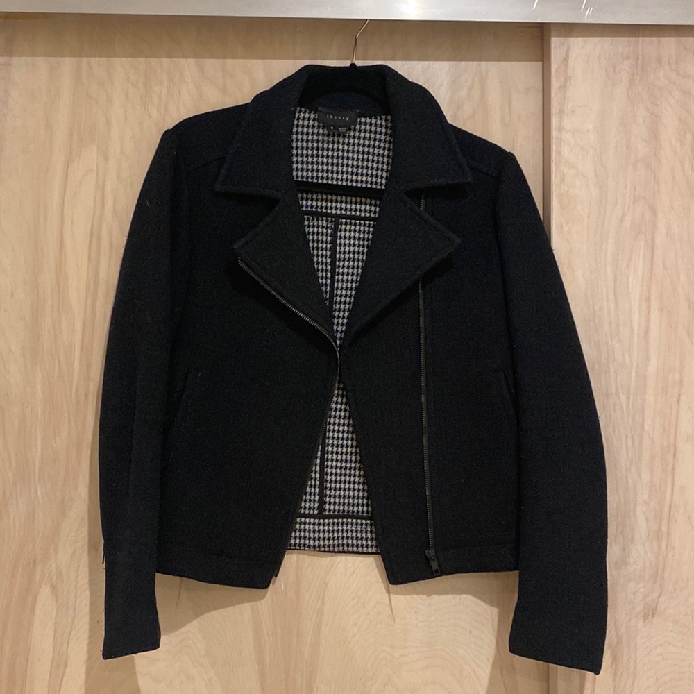 Theory Black Moto Jacket-Small